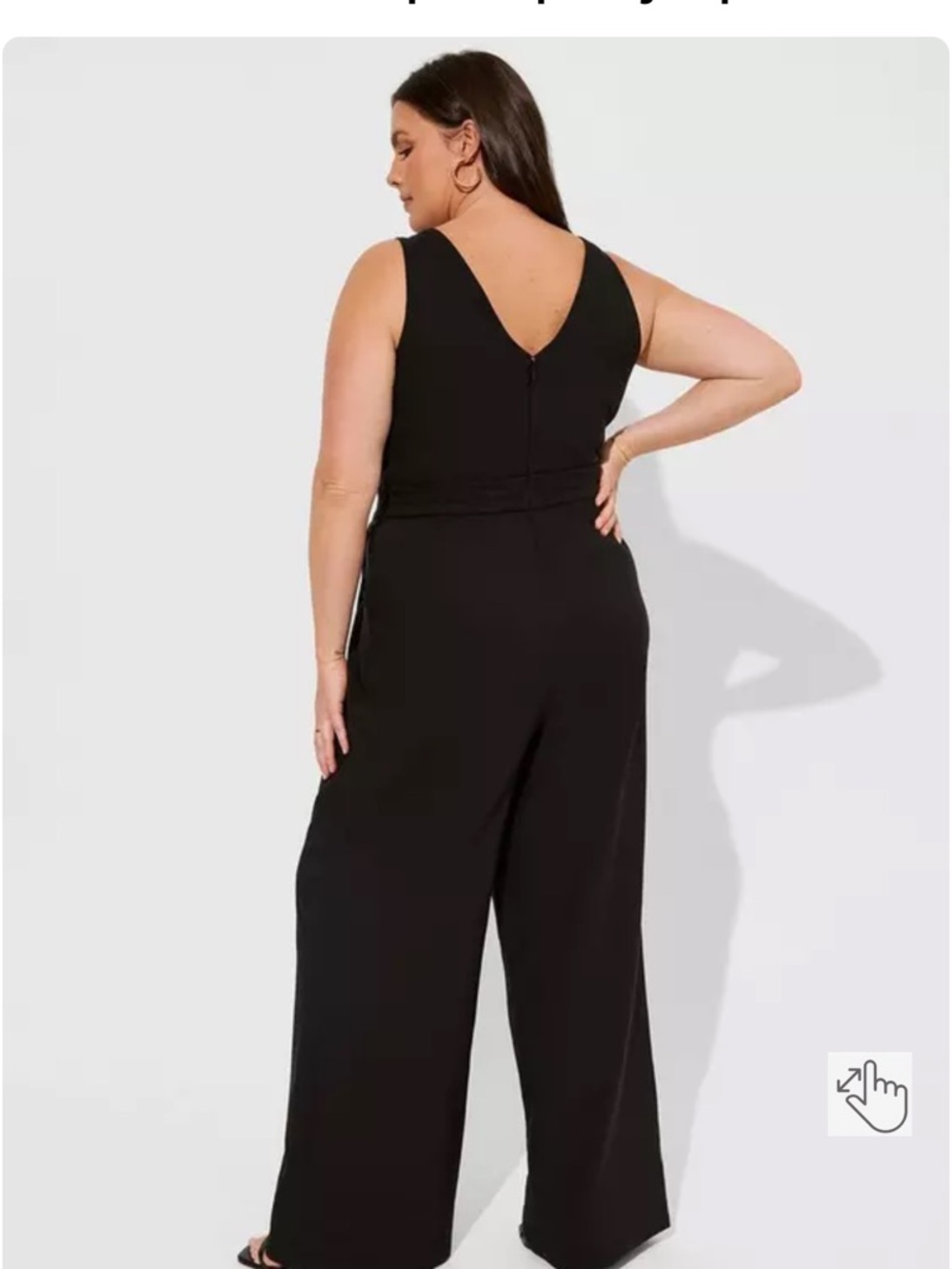 torrid Black Refined Crepe Surplice Sleevless Jumpsuit size 22 New - Picture 3 of 10